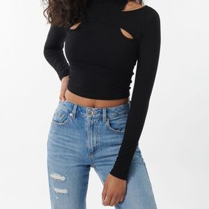 NWT Garage long sleeve turtleneck w/ cutouts